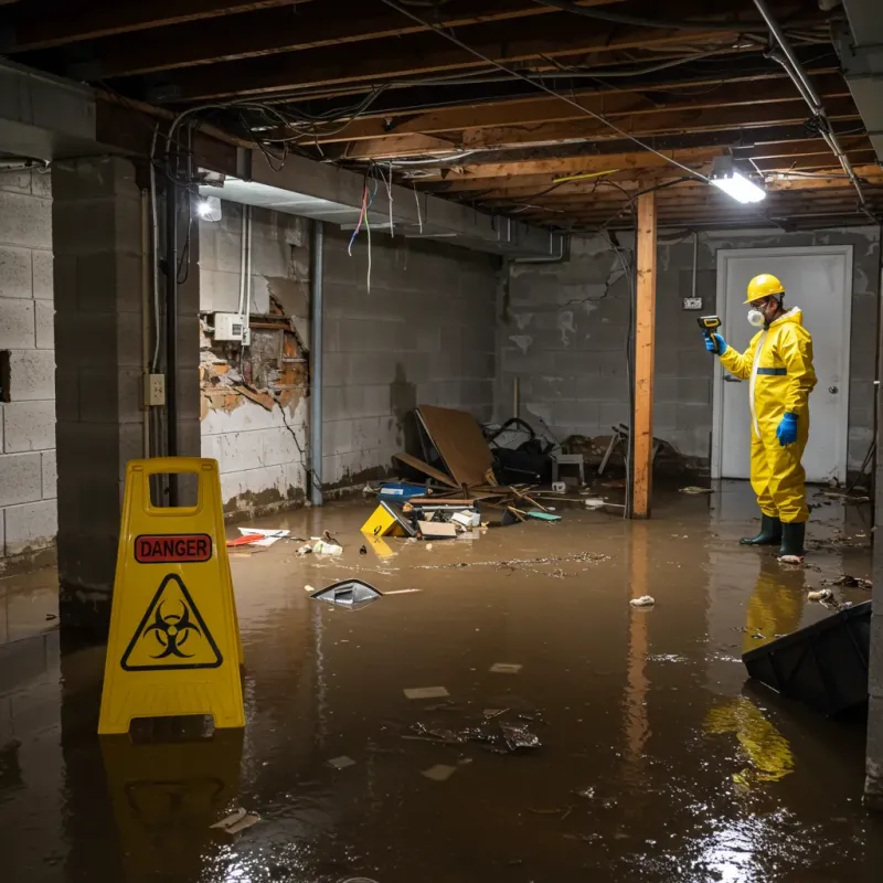 Flooded Basement Electrical Hazard in New London, IA Property